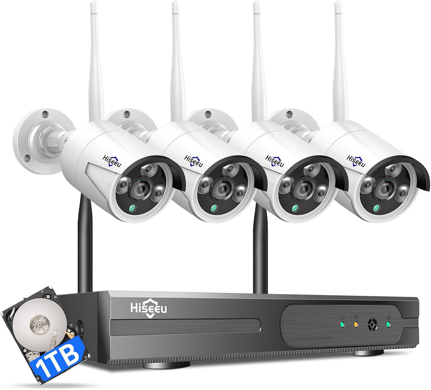 Hiseeu Wireless WiFi Security Camera System, 100ft