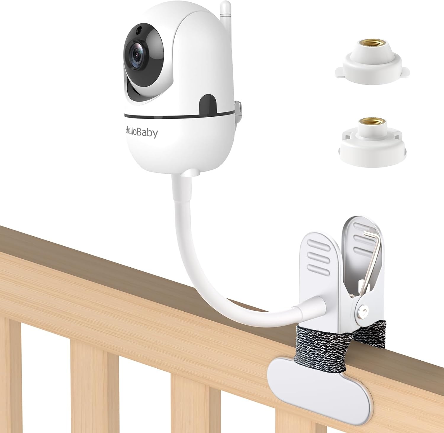 Baby Monitor Mount Compatible with HelloBaby for HB6550/ HB6560/ HB65/ HB6351/ HB40/ HB6339/ HB6336, ANMEATE SM935E Monitor, Adjustable Baby Monitor Stand Flexible Clip Clamp Mount No Drilling