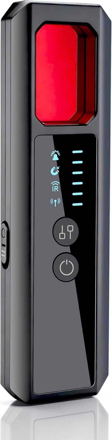 Hidden Camera Detectors, 7-in-1 Anti Spy Camera Finder, Bug Detector for RF Signal, WiFi Scanner, GPS Tracker, Listening Device, Portable Privacy Protection for Hotel Office Car Travel