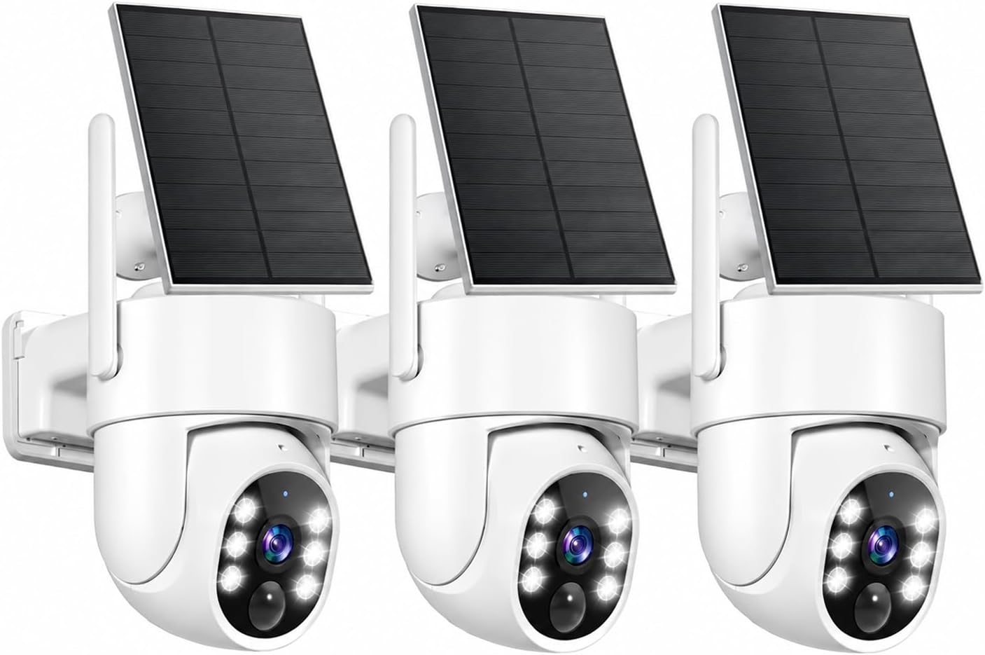 2K Security Camera System, Solar Cameras for Home Security, 3 Packs